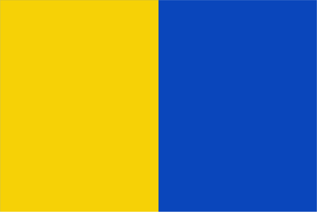 Golden Yellow & Blue Coloured Flag