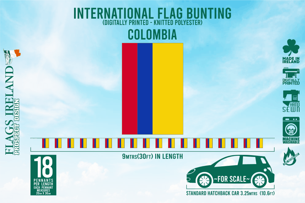 Wimpelkette mit kolumbianischer Flagge
