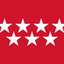 Community of Madrid Flag. Red with 7 white stars.