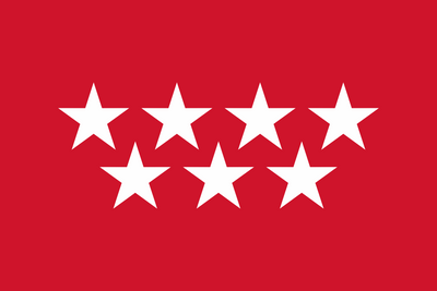 Community of Madrid Flag. Red with 7 white stars.