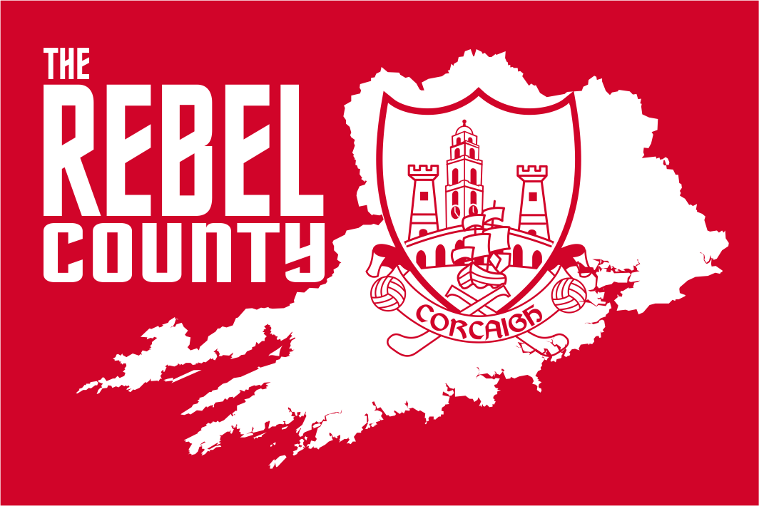 ''the Rebel County'' Cork Gaa Crested Flag 