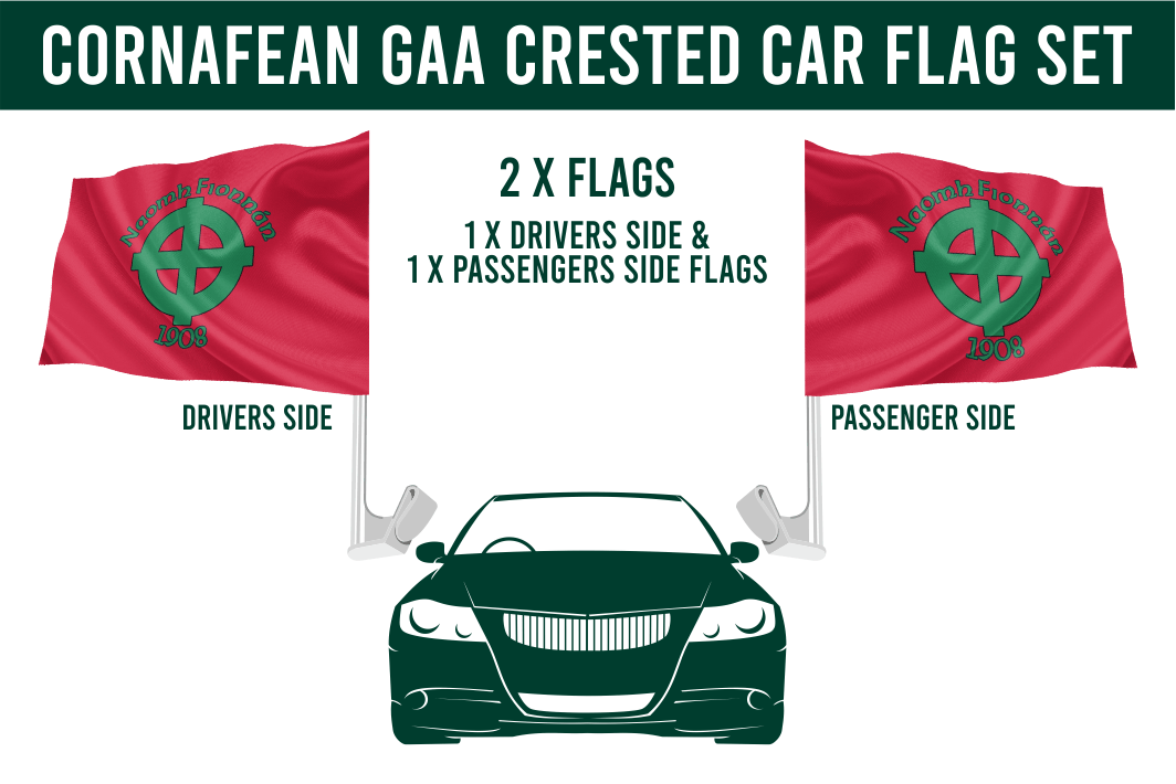 Cornafean GAA Club Crested Car Flag Set