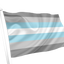 Demiboy Pride Flag pride flag with blue, gray, and white stripes on a white background