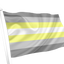 Demigender pride flag with white and yellow stripes on a white background