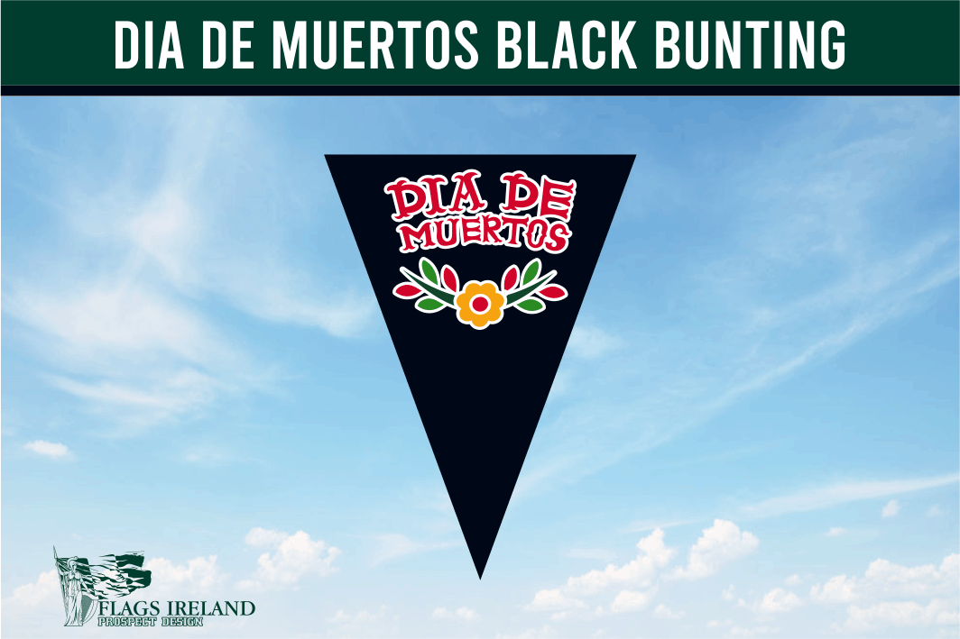 Dia de Muertos Bunting - Black