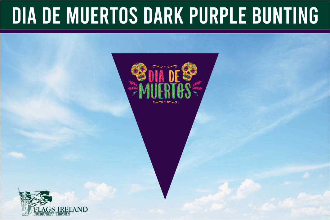 Dia de Muertos Bunting - Dark Purple