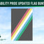 Disability pride flag bunting with a gray background and colorful stripes, branded with 'Flags Ireland'.