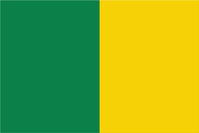 Grüne und goldgelbe Flagge