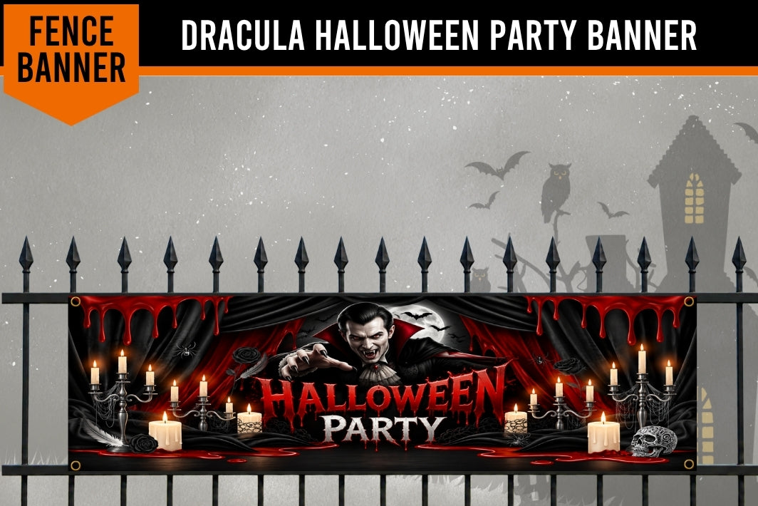 Dracula Halloween Party Banner