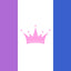 Drag Pride Flag Pink crown on a white background with purple and blue sides