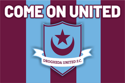 Drogheda United FC ''COME ON UNITED'' Flag