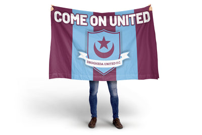 Drogheda United FC ''COME ON UNITED'' Flag