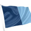 Dunkelblaue (Dark Royal) und hellblaue Flagge (Azure).