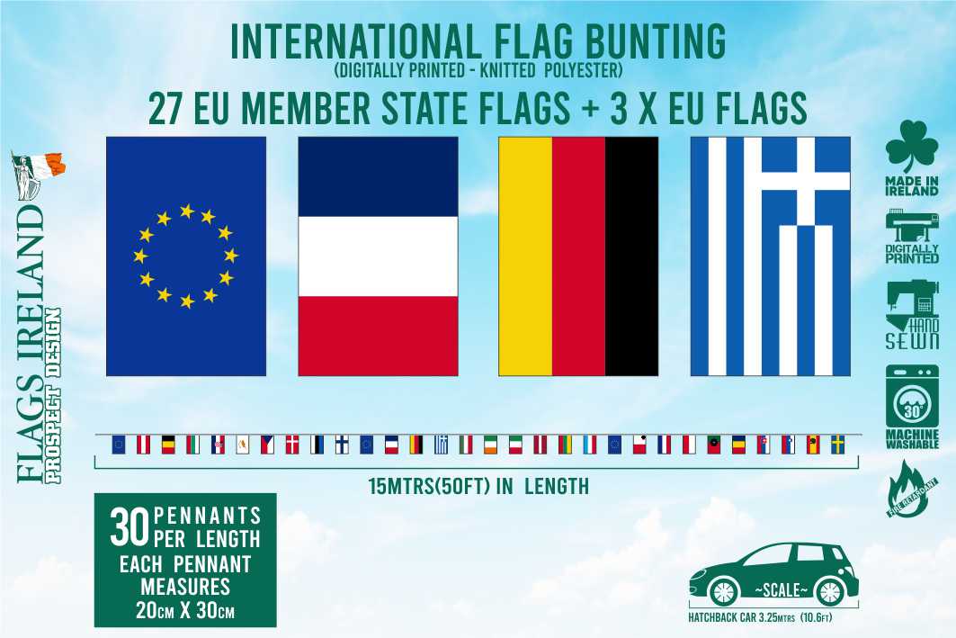 Flaggenwimpel der EU-27-Mitgliedstaaten