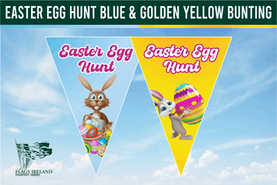 Easter Egg Hunt Blue & Golden yellow Bunting