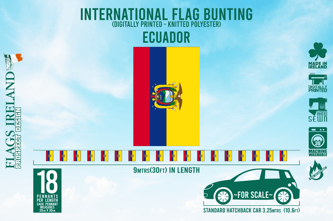 Wimpelkette mit Ecuador-Flagge