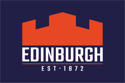 Edinburgh Rugby EST. 1872 Flag Blue and Orange flag.