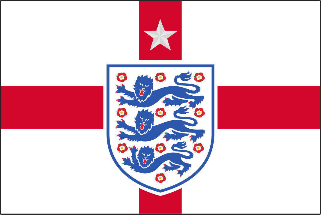 England Football Crest on St Georges Cross Flag