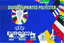 Euro 2024 Logo Flag - Blue Background & Multi Coloured Edging