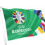 Euro 2024 Logo Flag - Green Background & Multi Coloured Edging