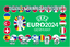 Euro 2024 Logo Green Background Flag | Includes each National Team Flag