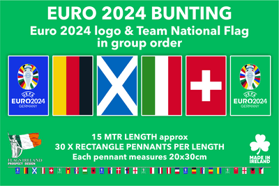 Euro 2024 Logo Bunting - Logo + Each Teams National Flag