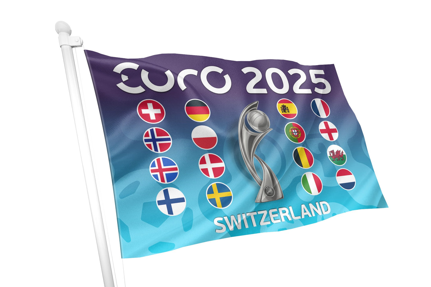 EURO 2025 Flag – Trophy & Nations Flag