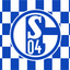 FC Schalke 04 Chequered Flag. The official logo of FC Schalke 04, featuring a white circular emblem with the stylized 'S' and '04' on a blue and white checkered background.