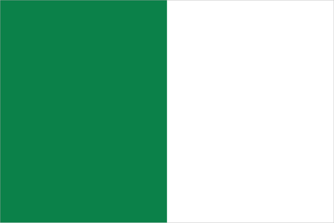 Bandeira de cor verde e branca