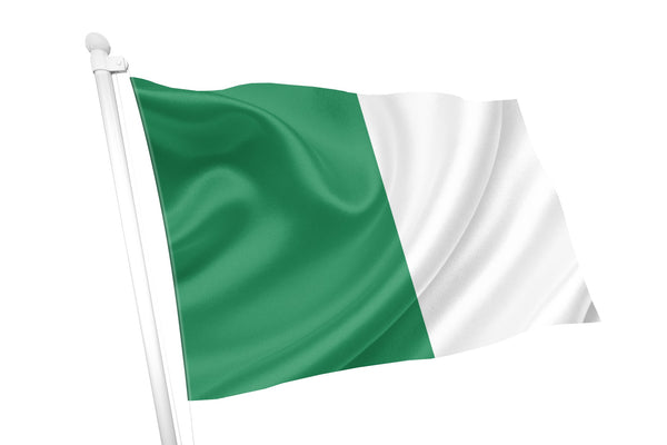 Green & White Coloured Flag