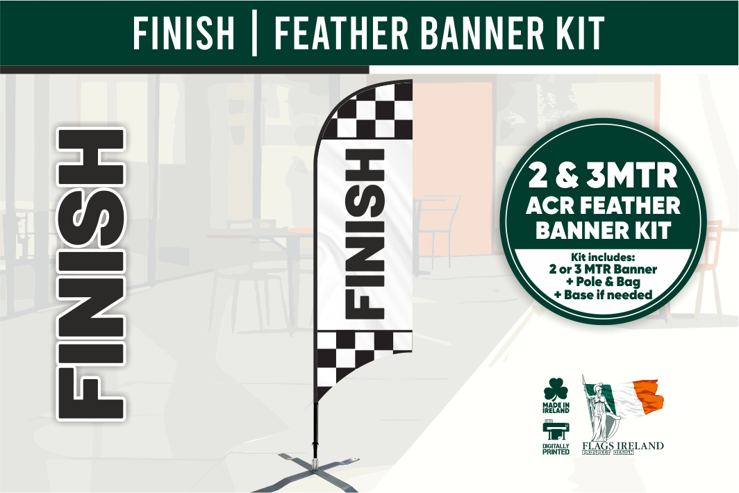 Finish Feather Banner Kit | 2m & 3m Event Finish Line Signage | Flags ...