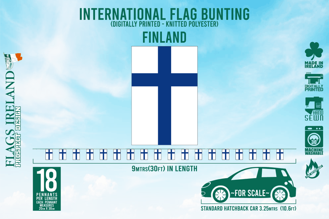 Wimpelkette mit finnischer Flagge