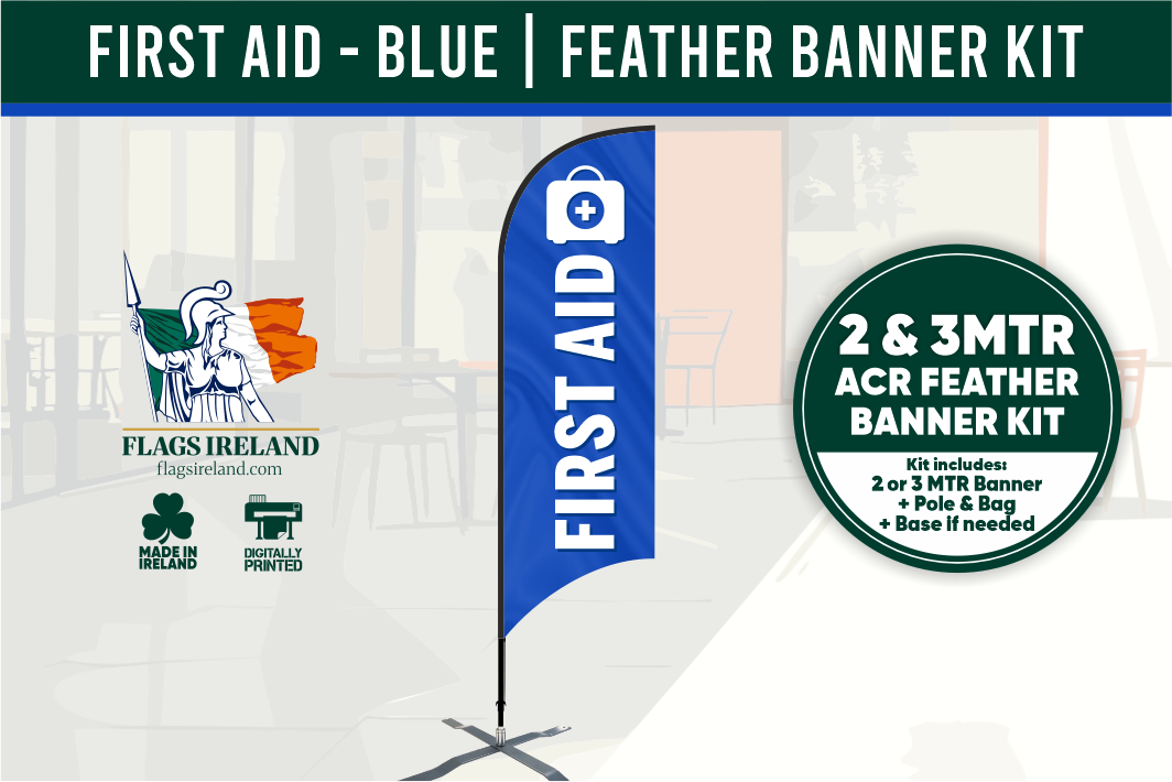 First Aid Feather Banner Kit | High Visibility Safety Signage | Irish ...