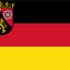 Rhineland Palatinate Flag German flag with horizontal black, red, and yellow stripes and the state coat of arms in the upper left corner.