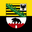 Saxony Anhalt Province Flag. The flag of Bamberg, Germany, featuring a horizontal bicolor design of yellow on top and black on the bottom, with a central coat of arms containing a green trellis, black-and-yellow stripes, a white eagle, a black bear, and a red brick wall.