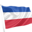 Schleswig Holstein Flag. A simple tricolor flag-style graphic with horizontal blue, white, and red bands filling the frame. 