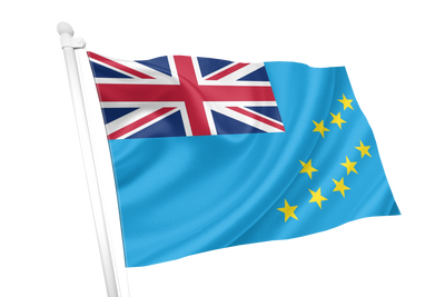 Tuvalu Flag Flying. This flag is a low-lying, independent island nation in the South Pacific (near Hawaii/Australia)