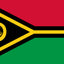 Flag of Vanuatu with red, black, and green colors 