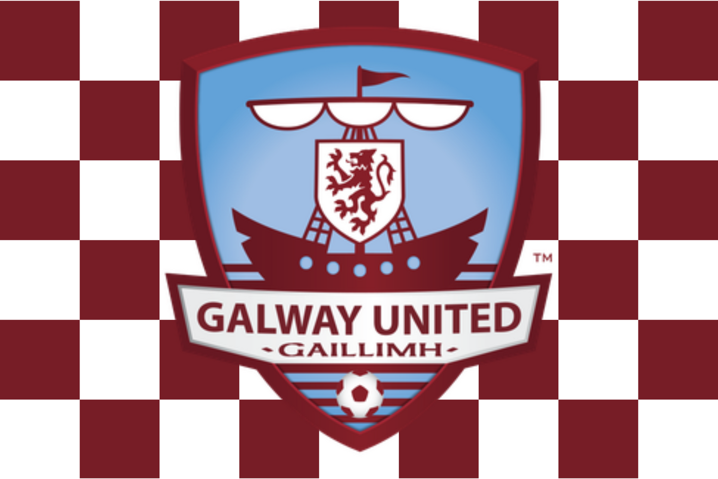 Galway United Football Club Flag  - Check Background