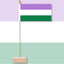 Genderqueer Three-color flag on a stick against a light background