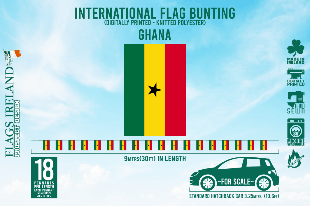 Wimpelkette mit Ghana-Flagge