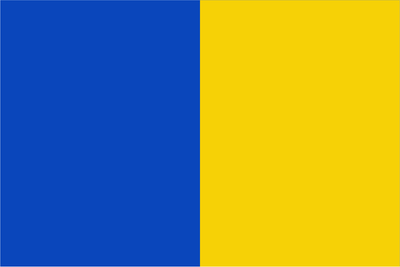 Blaue und goldgelbe Flagge