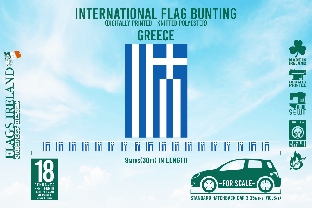 Wimpelkette mit Griechenland-Flagge