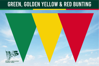 Grüne, rote und goldgelbe Farbflagge