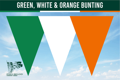 Grüne (National Green), weiße und orange Farbflagge