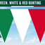 Grüne (nationale), weiße und rote Farbflagge