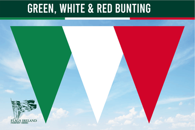 Grüne (nationale), weiße und rote Farbflagge