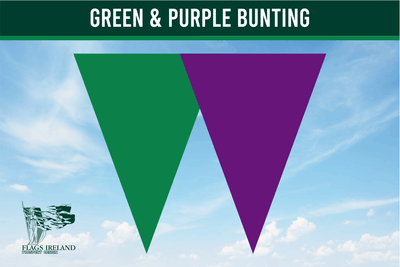 Grüne (Nationalgrün) und violette Farbflagge