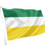 Grüne, weiße und goldgelbe Flagge