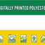 Green, White & Golden Yellow Coloured Horizontal Striped Flag
